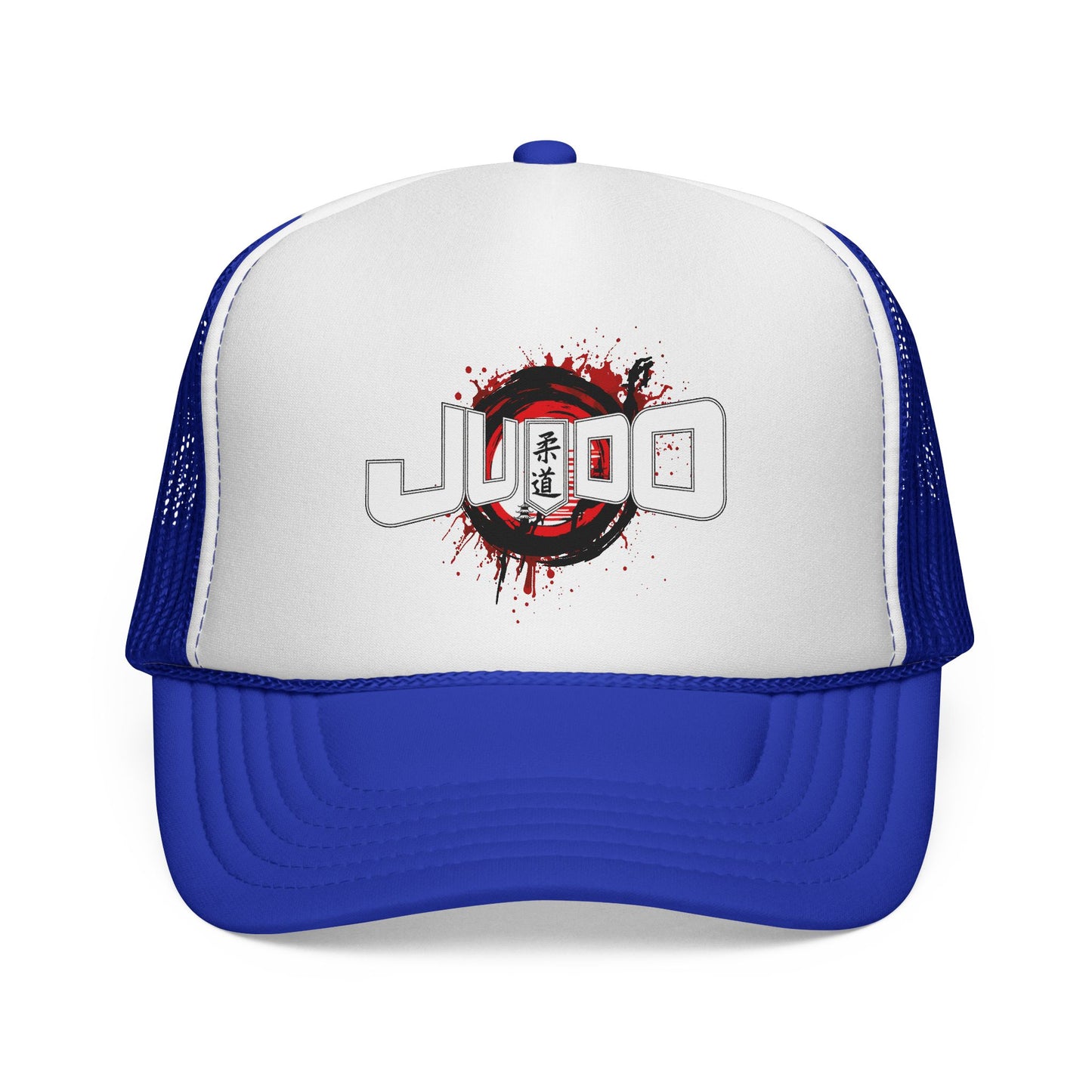 Czapka typu trucker do judo – czapka z siateczki do sztuk walki z czerwonym wzorem pędzla