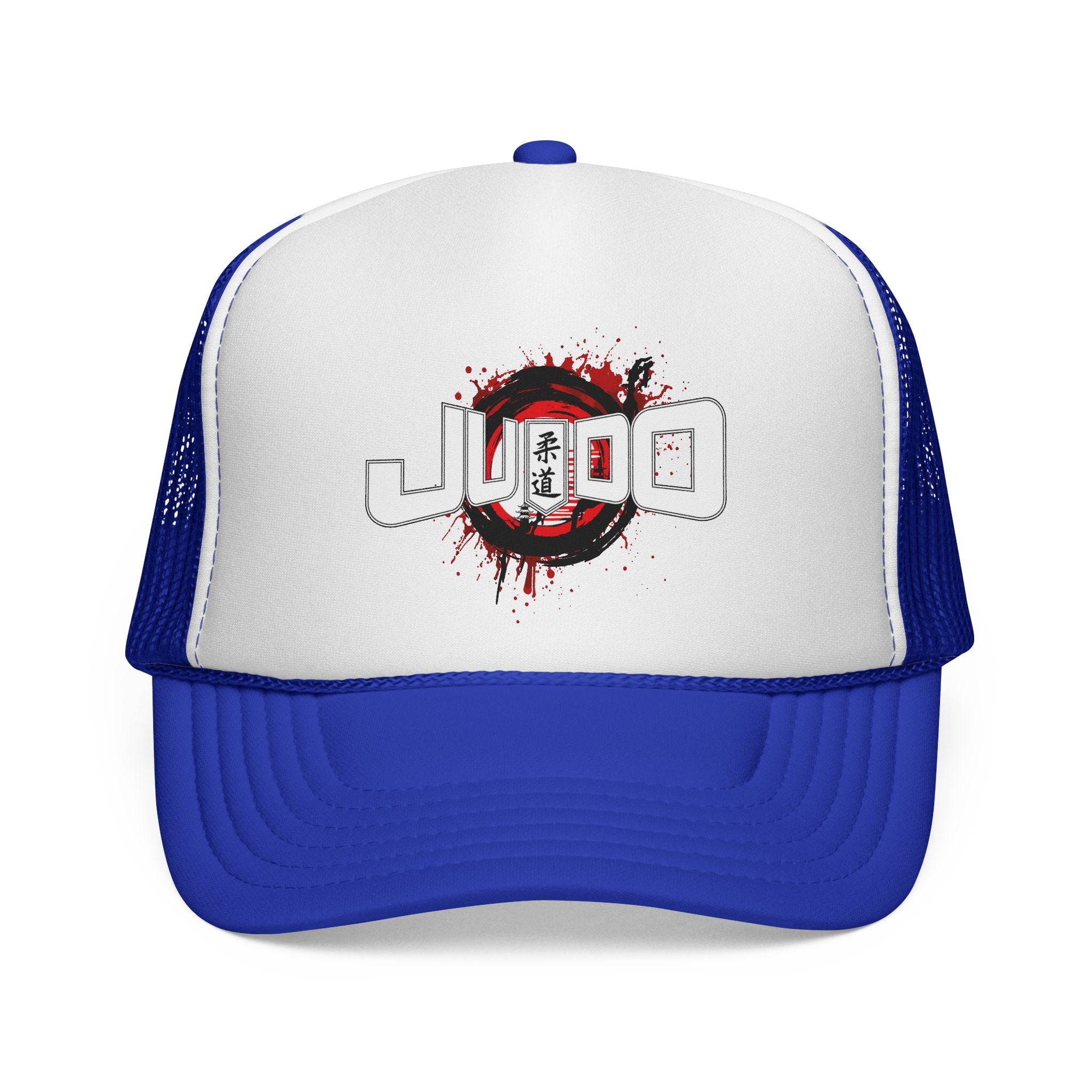 Czapka typu trucker do judo – czapka z siateczki do sztuk walki z czerwonym wzorem pędzla