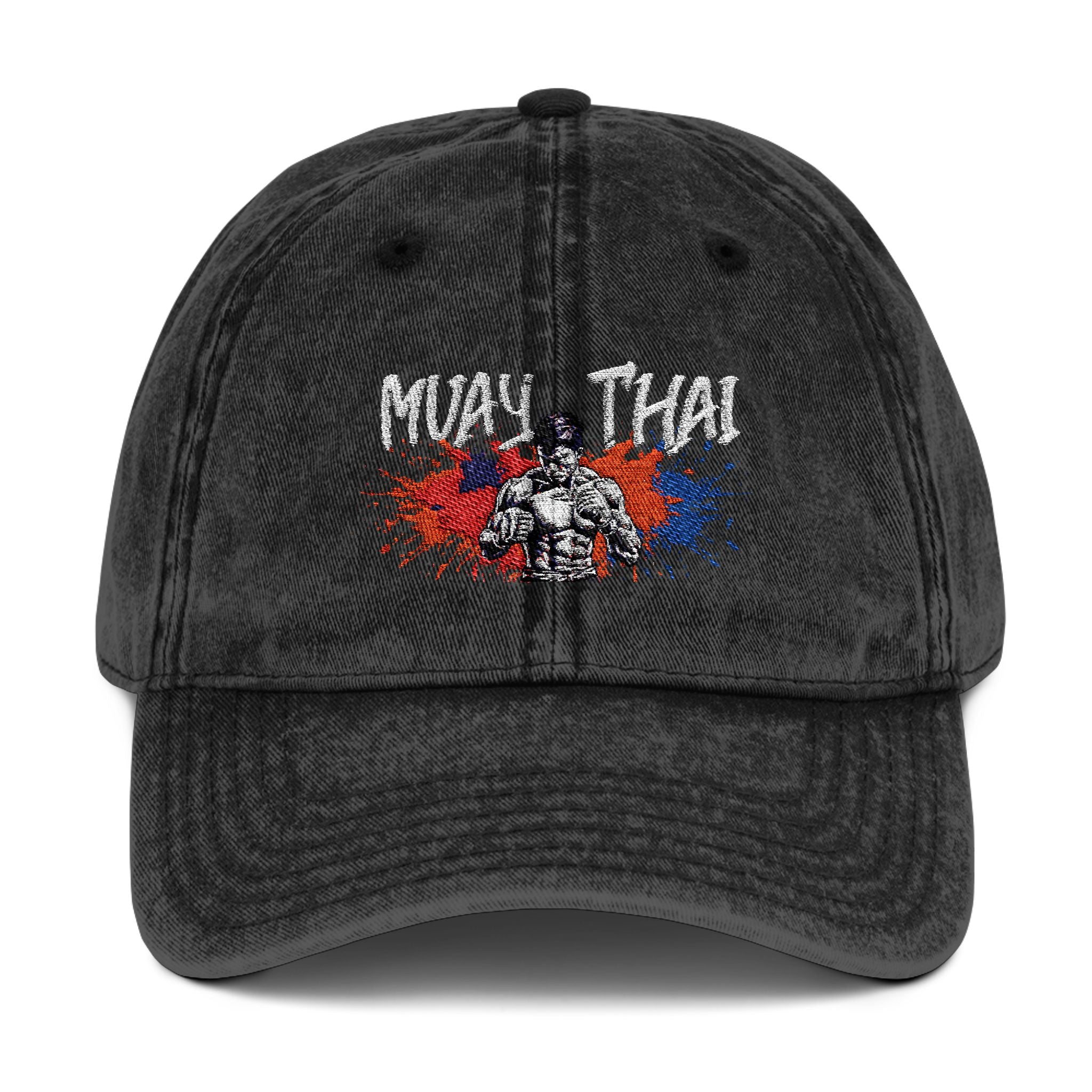 Czapka Muay Thai z haftem w stylu vintage – sportowa, regulowana czapka dla miłośników sztuk walki