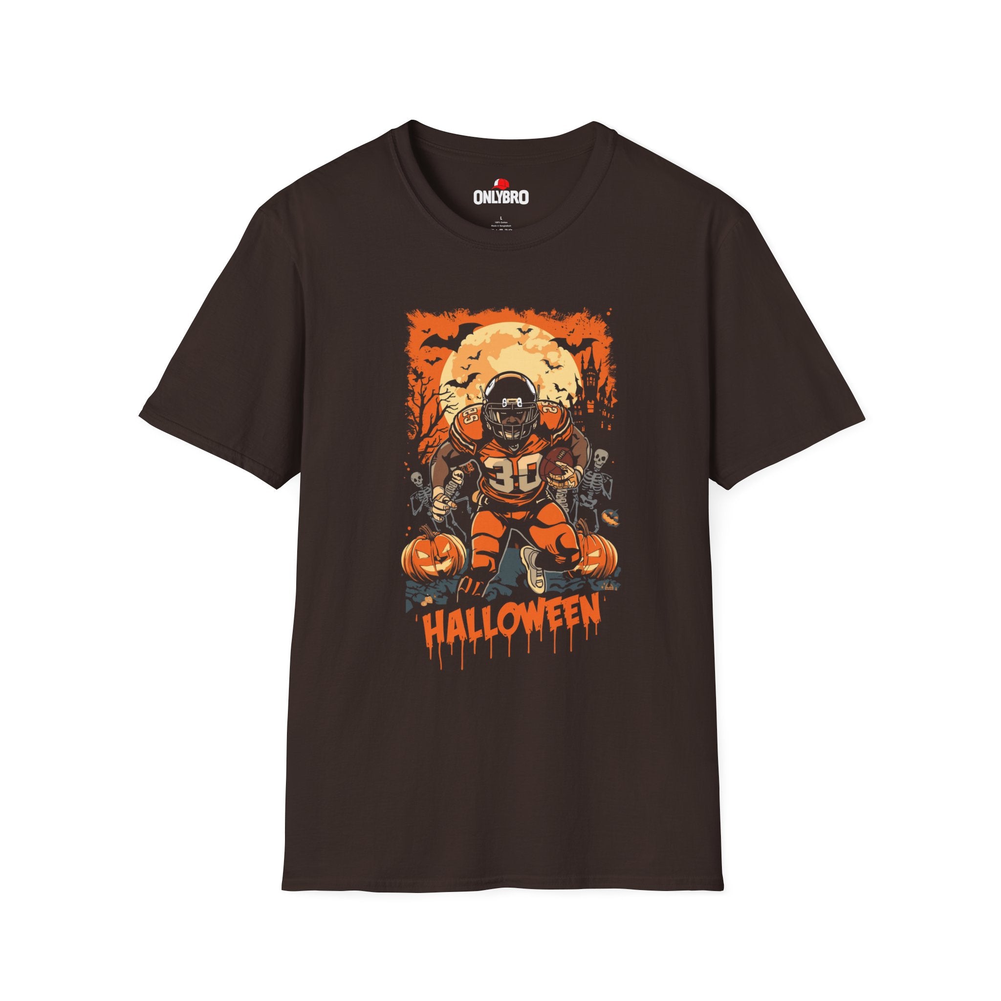 Koszulka unisex w stylu softstyle z motywem piłki nożnej na Halloween H13