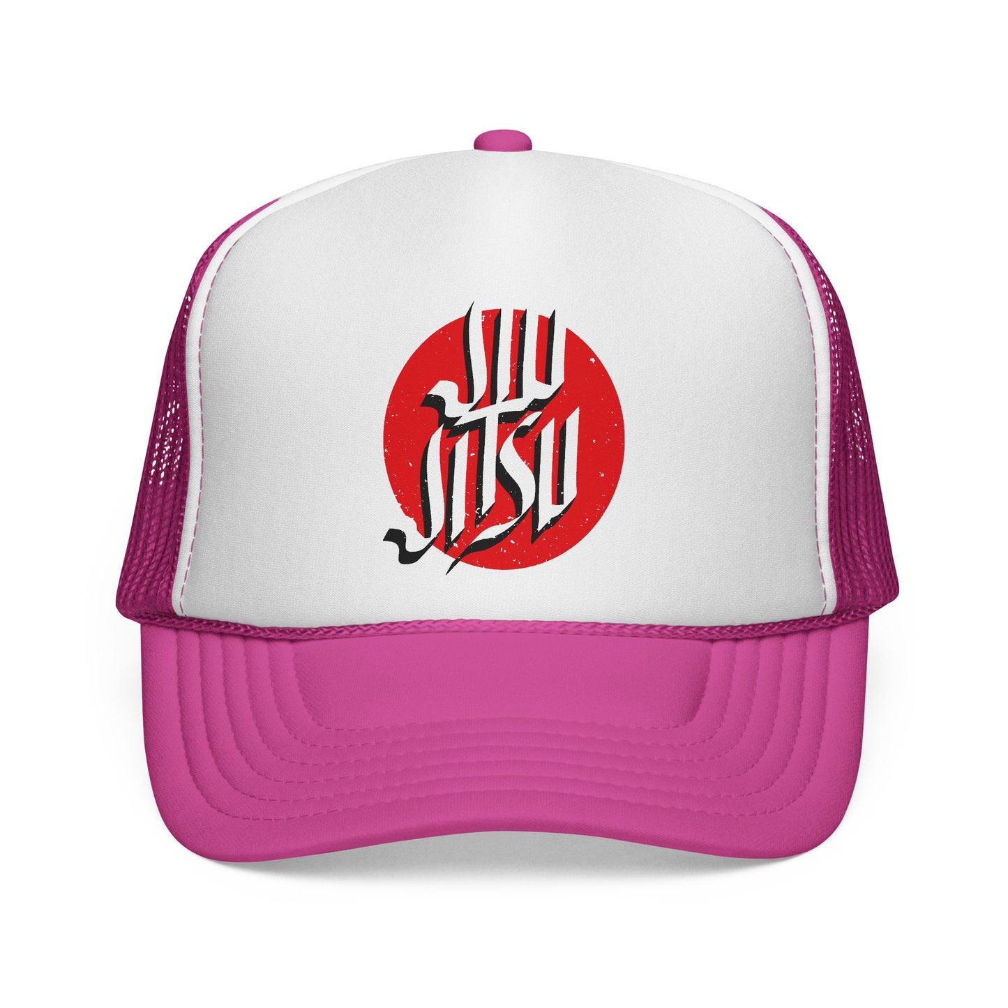 Czapka trucker — czerwona czapka z logo Sun Jiu-Jitsu