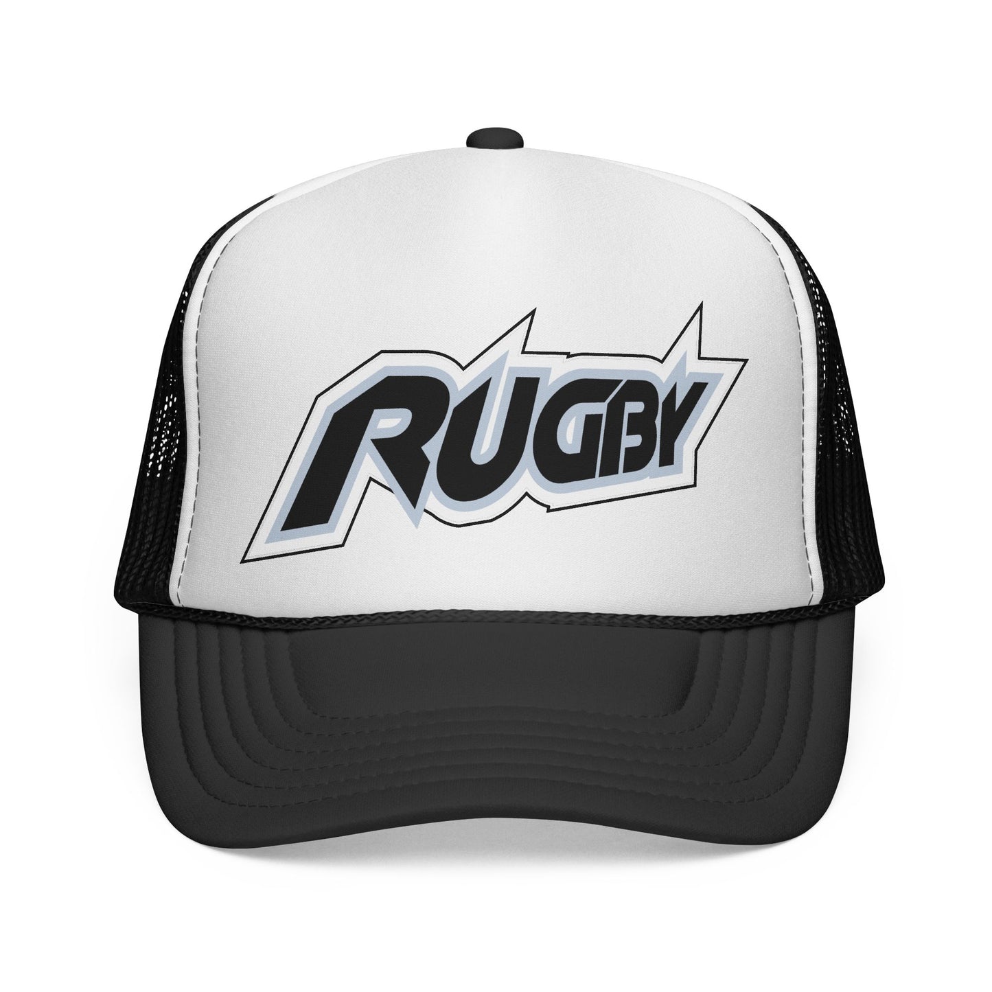 Czapka z daszkiem typu trucker w stylu rugby — retro sportowa czapka bejsbolówka z siateczki