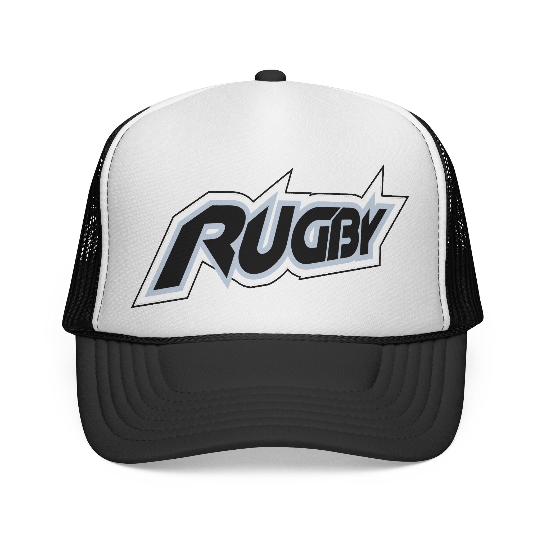 Czapka z daszkiem typu trucker w stylu rugby — retro sportowa czapka bejsbolówka z siateczki