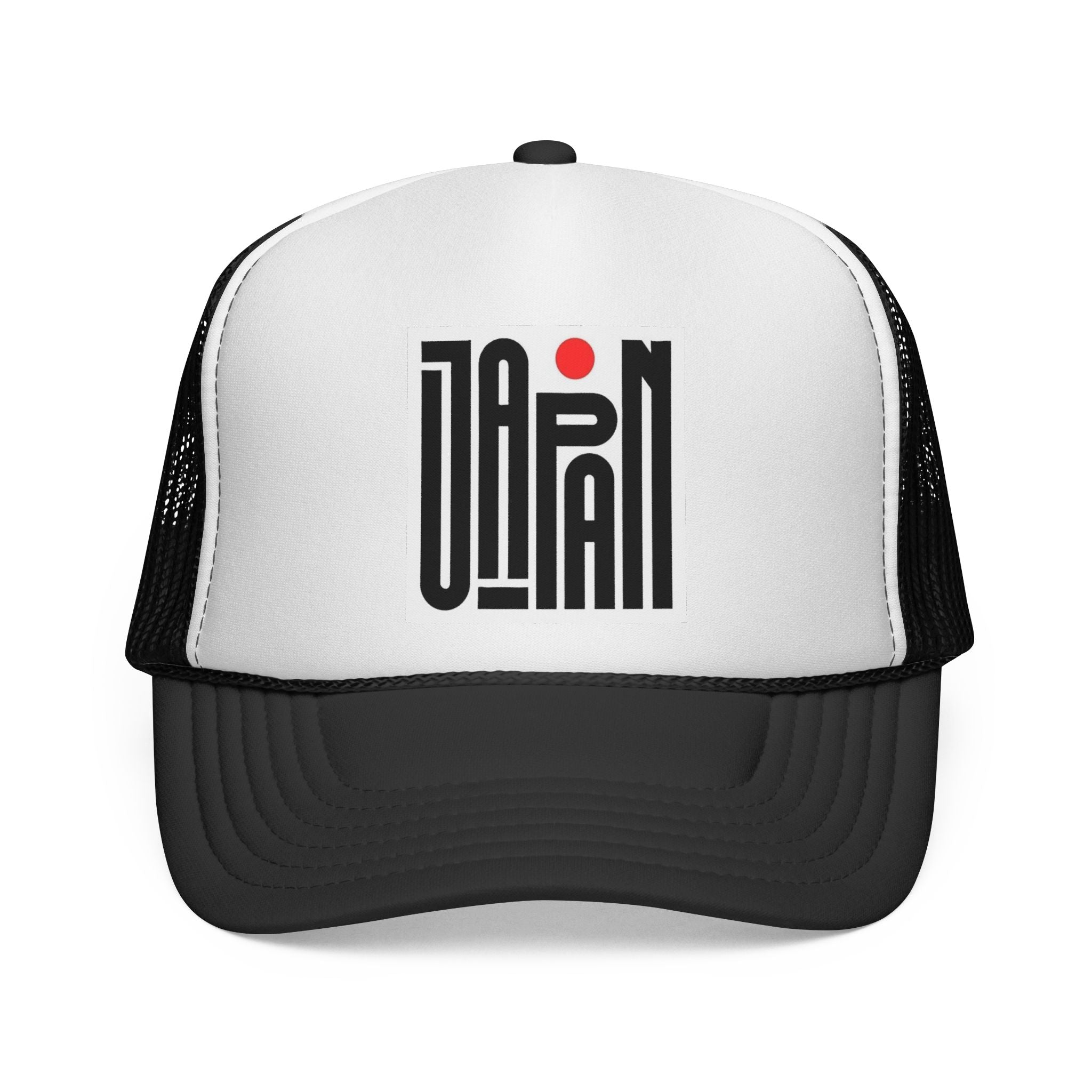 Czapka Japan Retro Trucker — minimalistyczne pionowe logo z czerwoną kropką