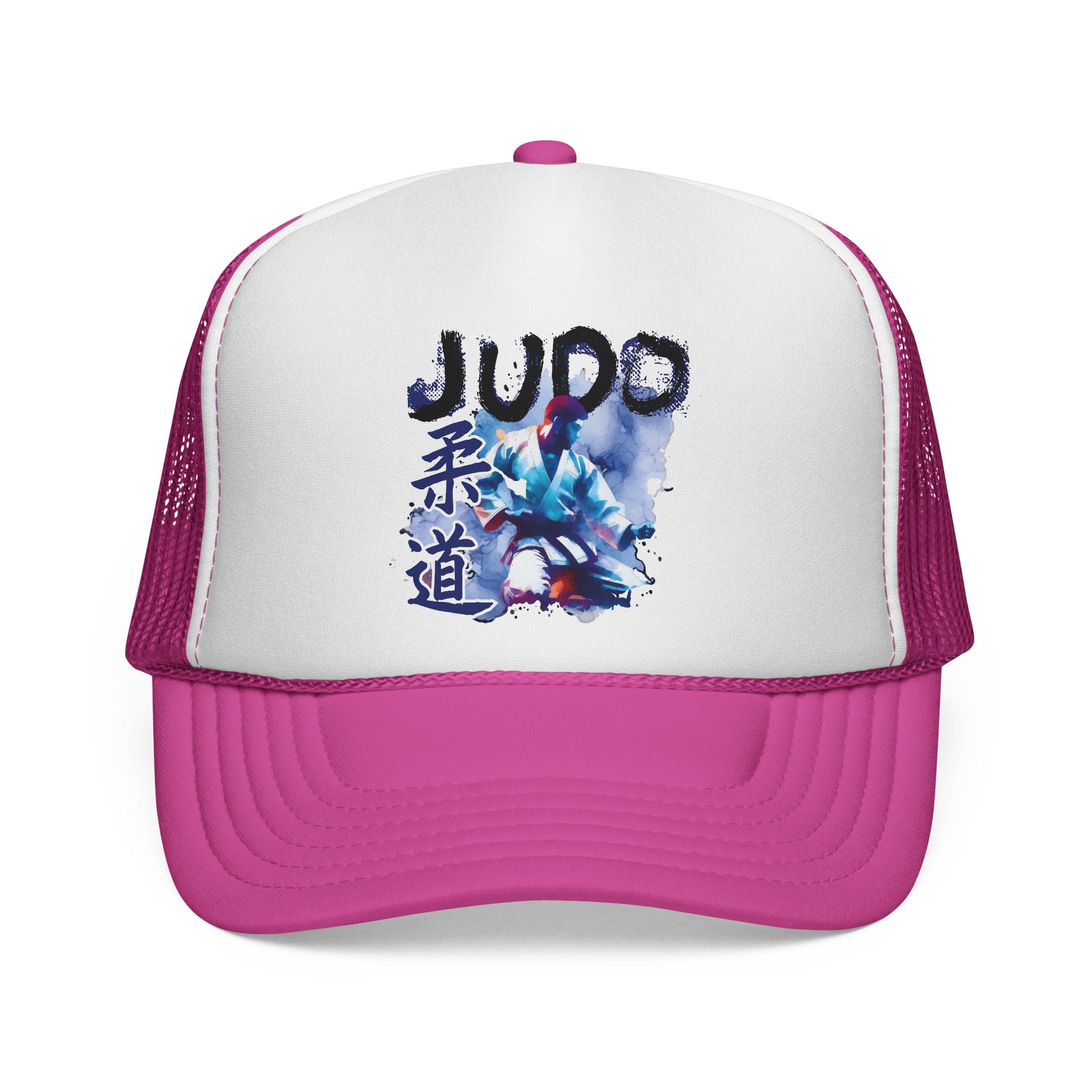 Czapka Judo Trucker — akwarelowy wzór wojownika
