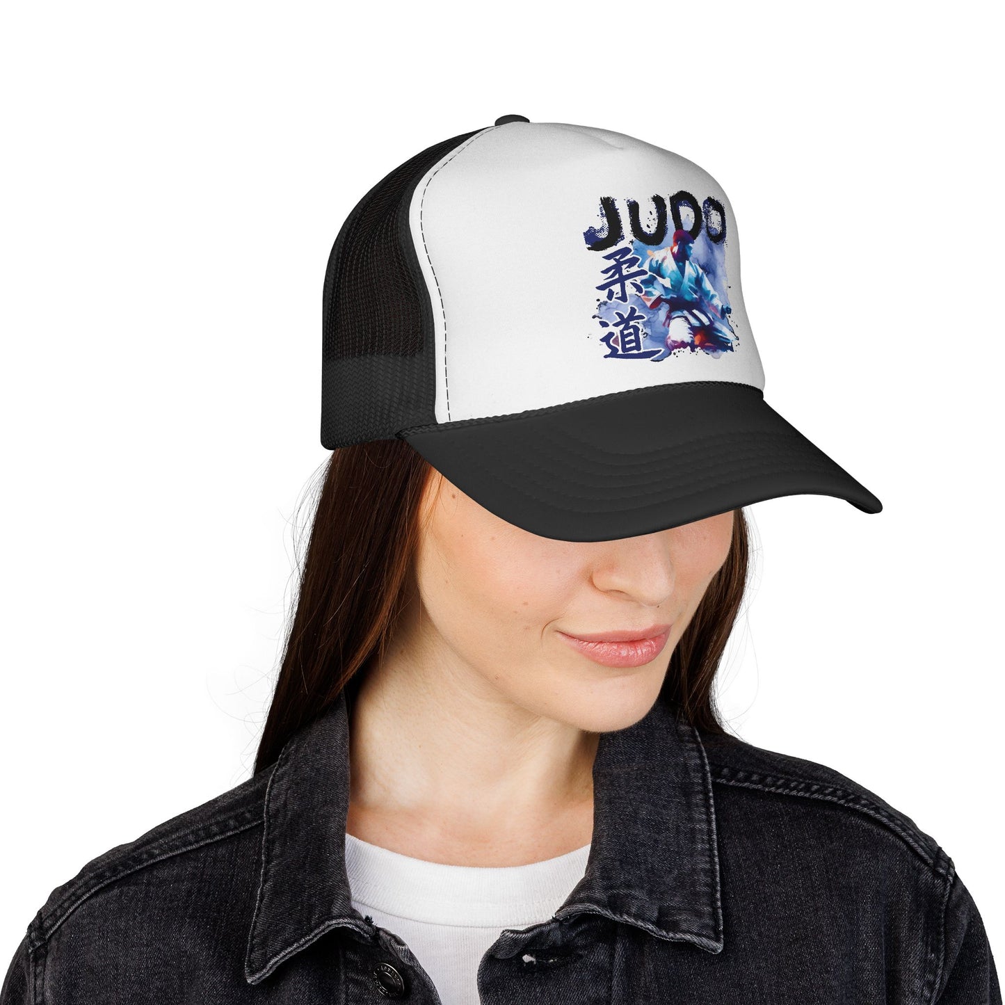 Czapka Judo Trucker — akwarelowy wzór wojownika