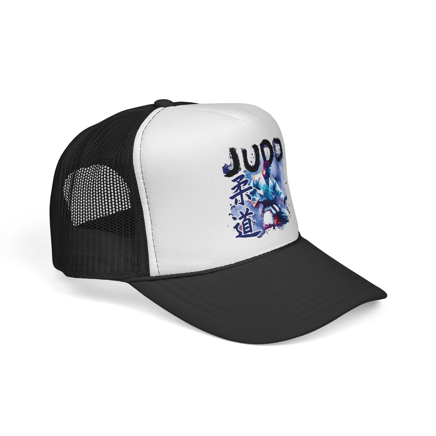 Czapka Judo Trucker — akwarelowy wzór wojownika