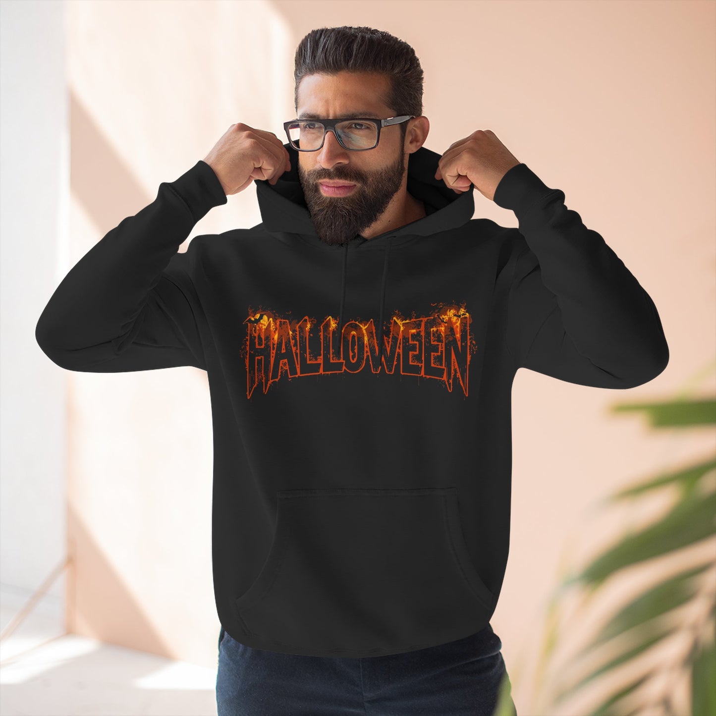 Men Halloween Three-Panel Fleece Hoodie H7