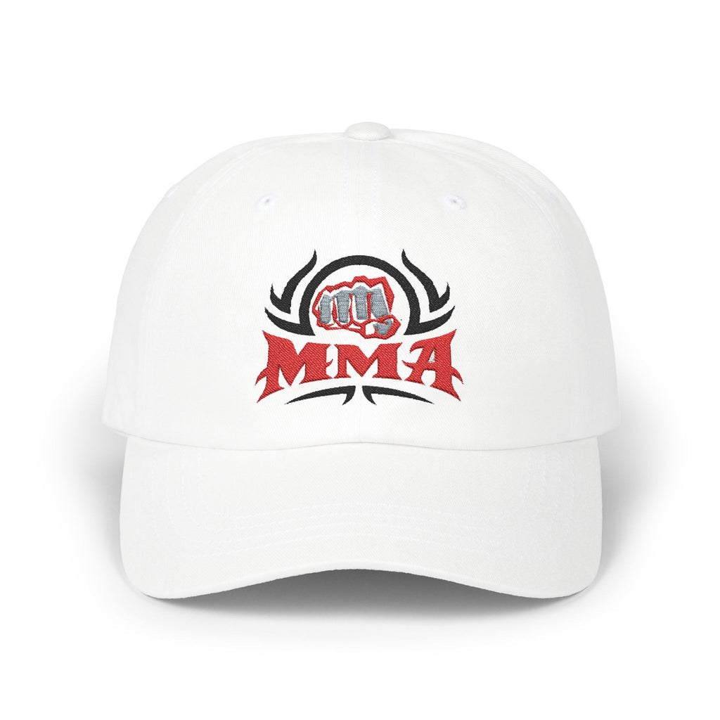Czapka baseballowa MMA1 Classic Dad Cap – stylowa biała czapka z daszkiem z logo Fist