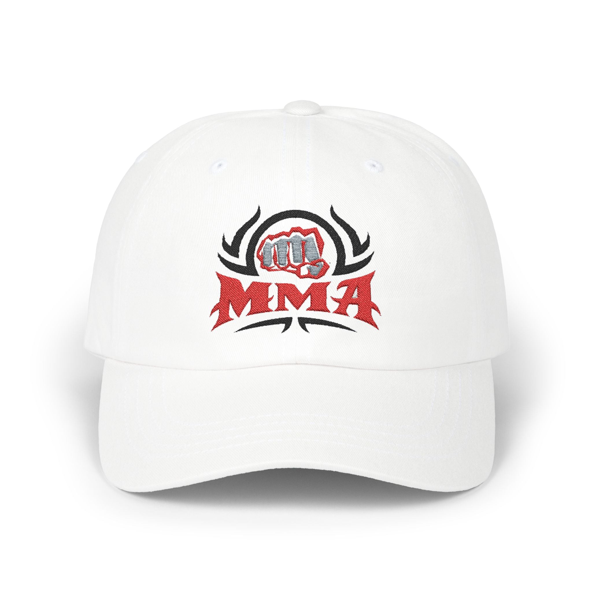 Czapka baseballowa MMA1 Classic Dad Cap – stylowa biała czapka z daszkiem z logo Fist