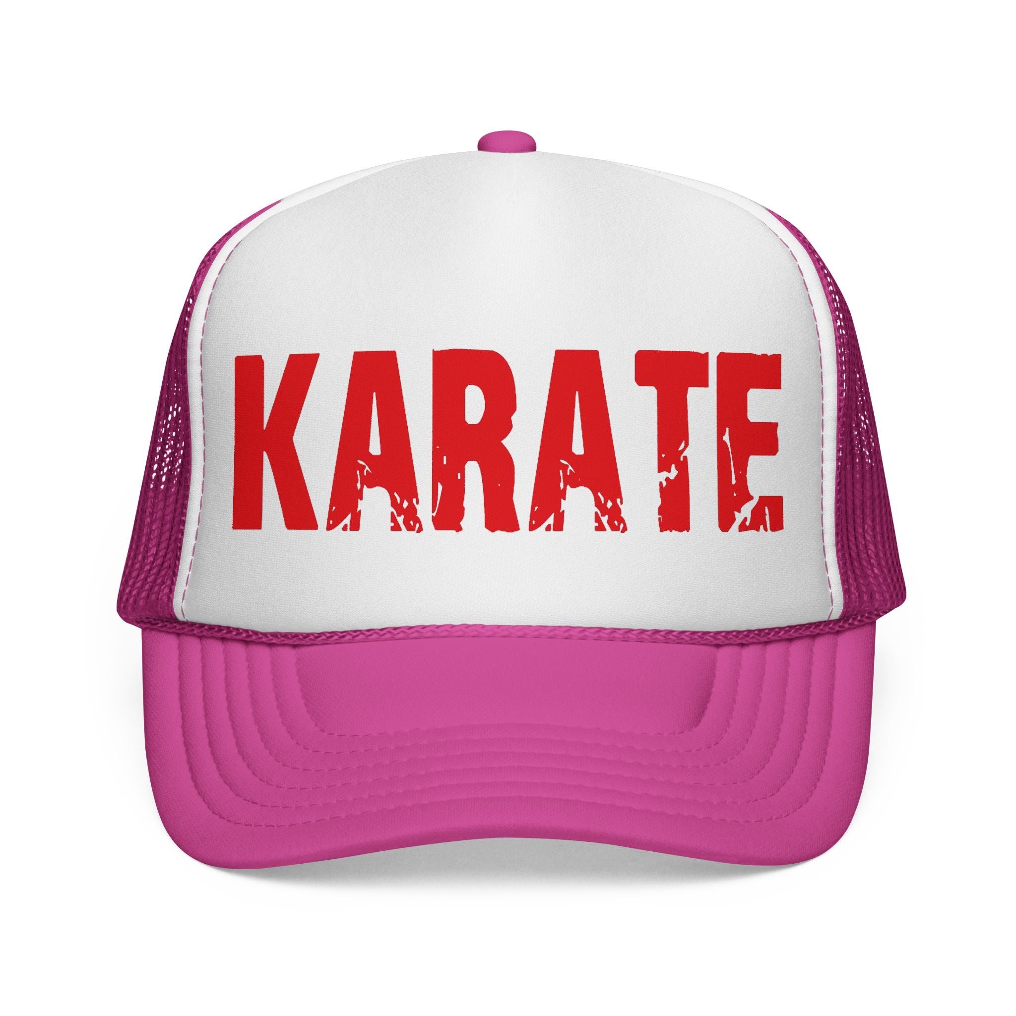 Czapka typu trucker w stylu karate – odważna czerwona czapka w stylu sztuk walki