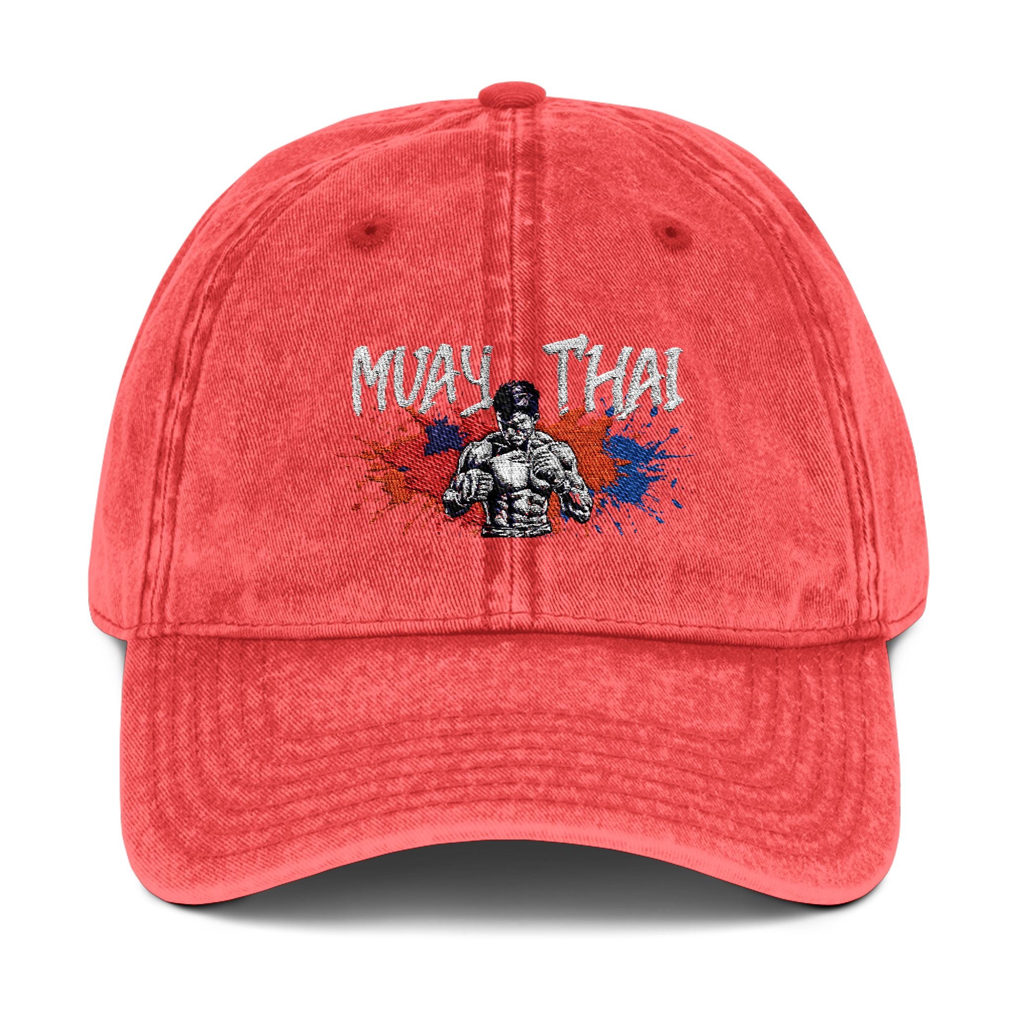 Czapka Muay Thai z haftem w stylu vintage – sportowa, regulowana czapka dla miłośników sztuk walki