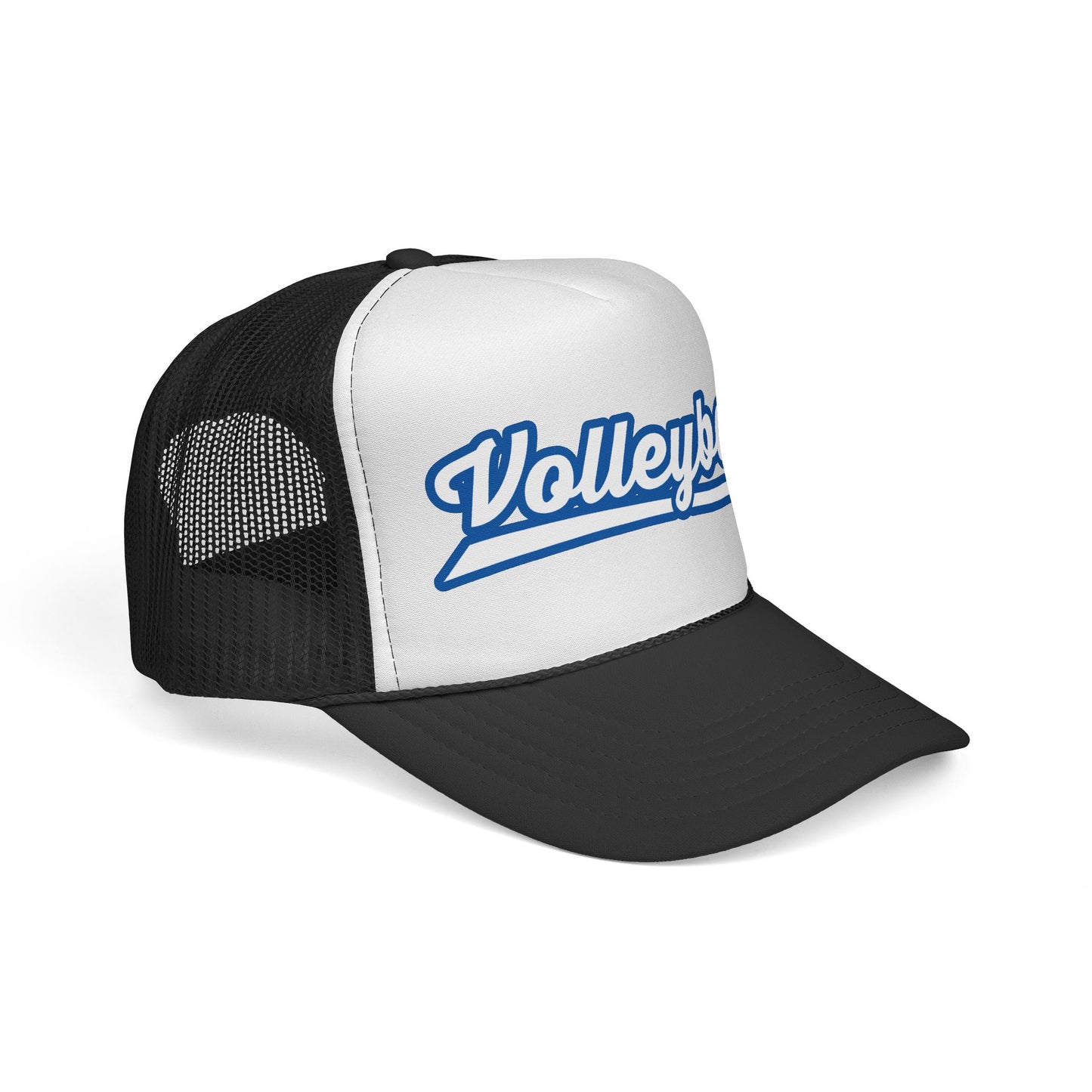 Volleyball Script Trucker Cap — Retro Athletic Mesh Hat for Players & Fans