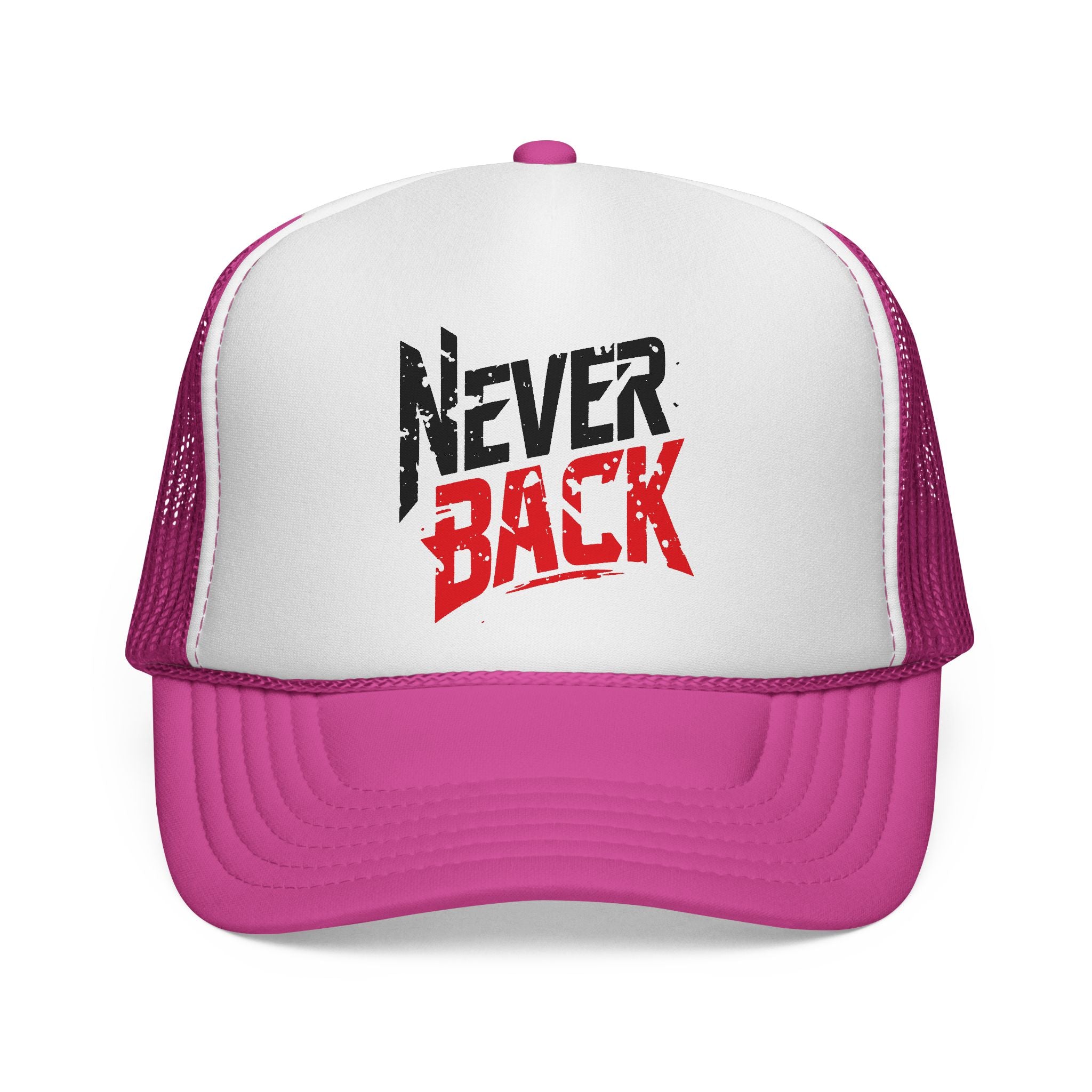 Czapka typu trucker Never Back – odważna, motywująca czapka z siateczki