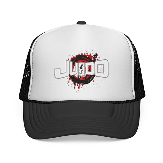 Czapka typu trucker do judo – czapka z siateczki do sztuk walki z czerwonym wzorem pędzla