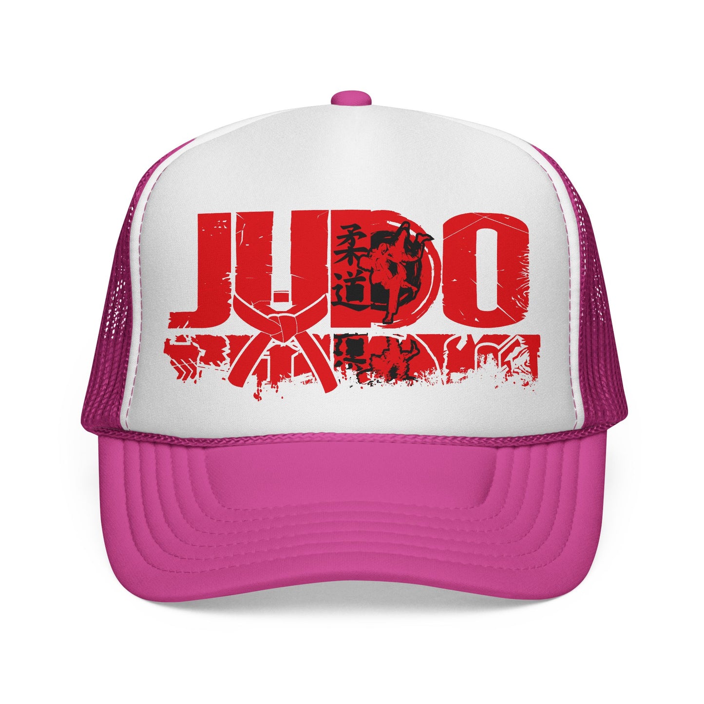 Czapka z daszkiem typu trucker w kolorze czerwonym, grunge, do sztuk walki