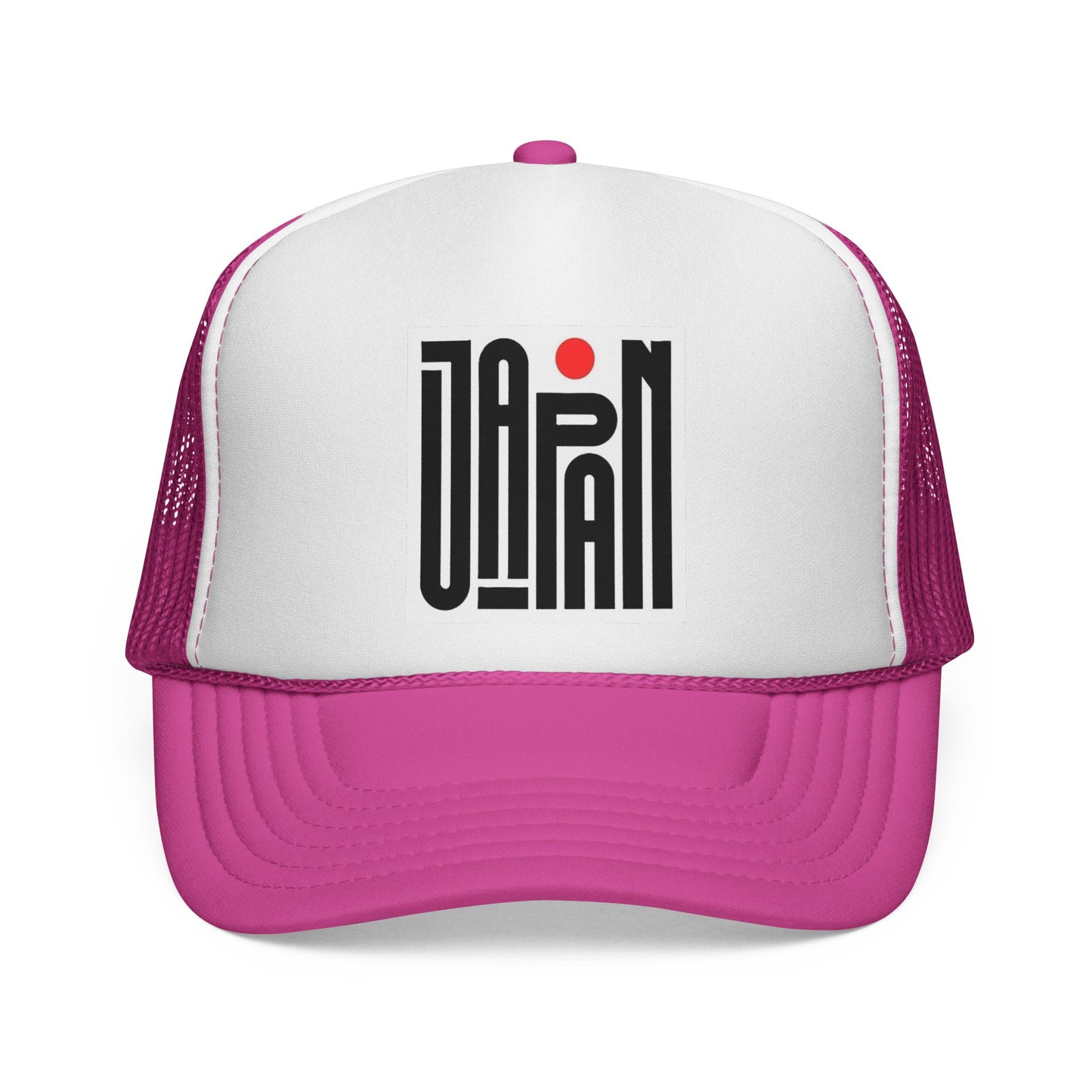 Czapka Japan Retro Trucker — minimalistyczne pionowe logo z czerwoną kropką