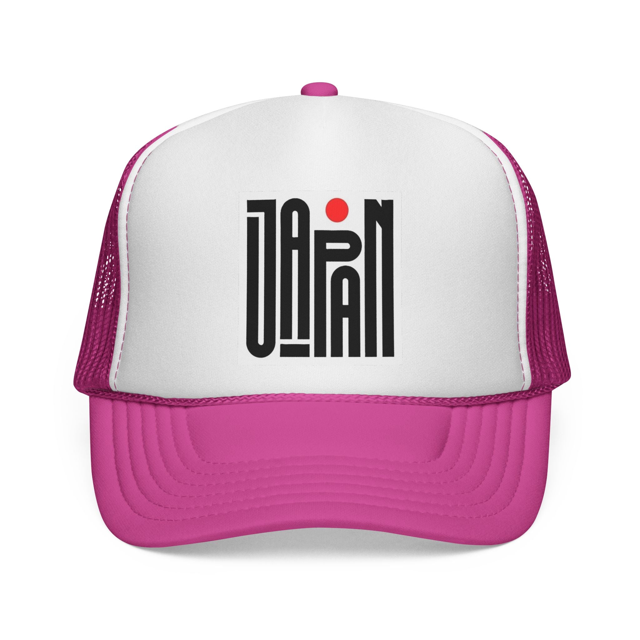 Czapka Japan Retro Trucker — minimalistyczne pionowe logo z czerwoną kropką