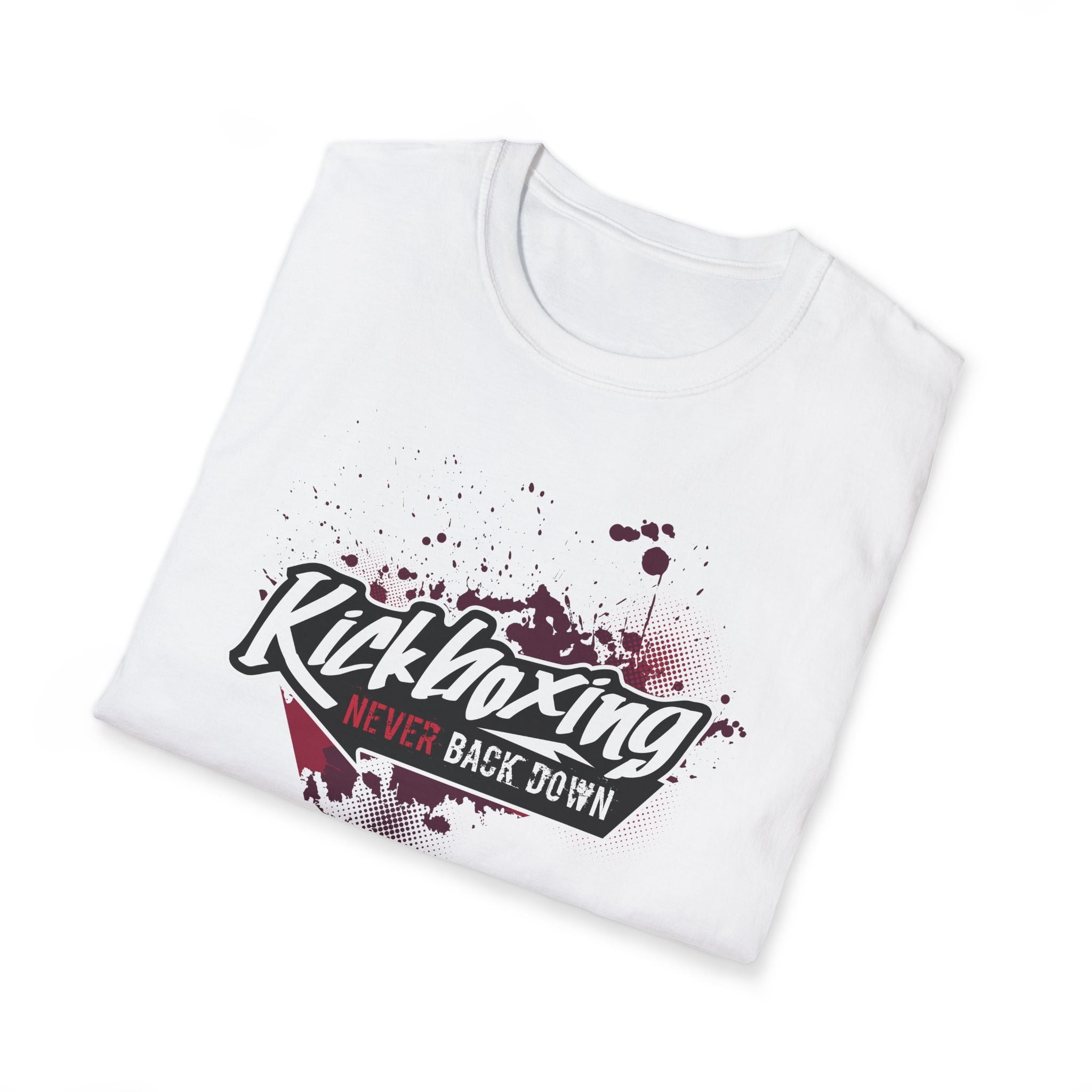 Koszulka unisex typu softstyle do kickboxingu – koszulka z grafiką Never Back Down