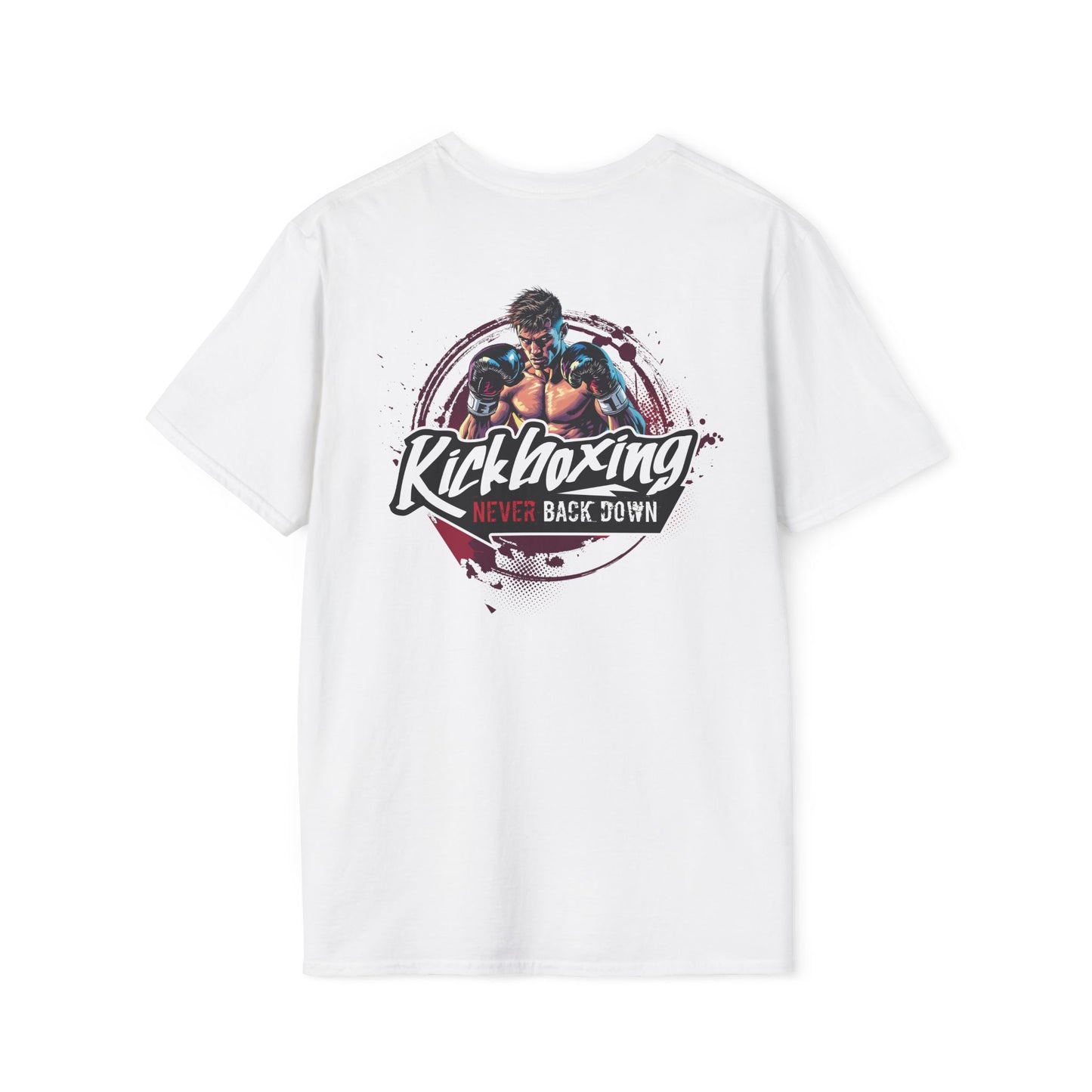 Kickboxing Unisex Softstyle T-Shirt - Never Back Down Graphic Tee