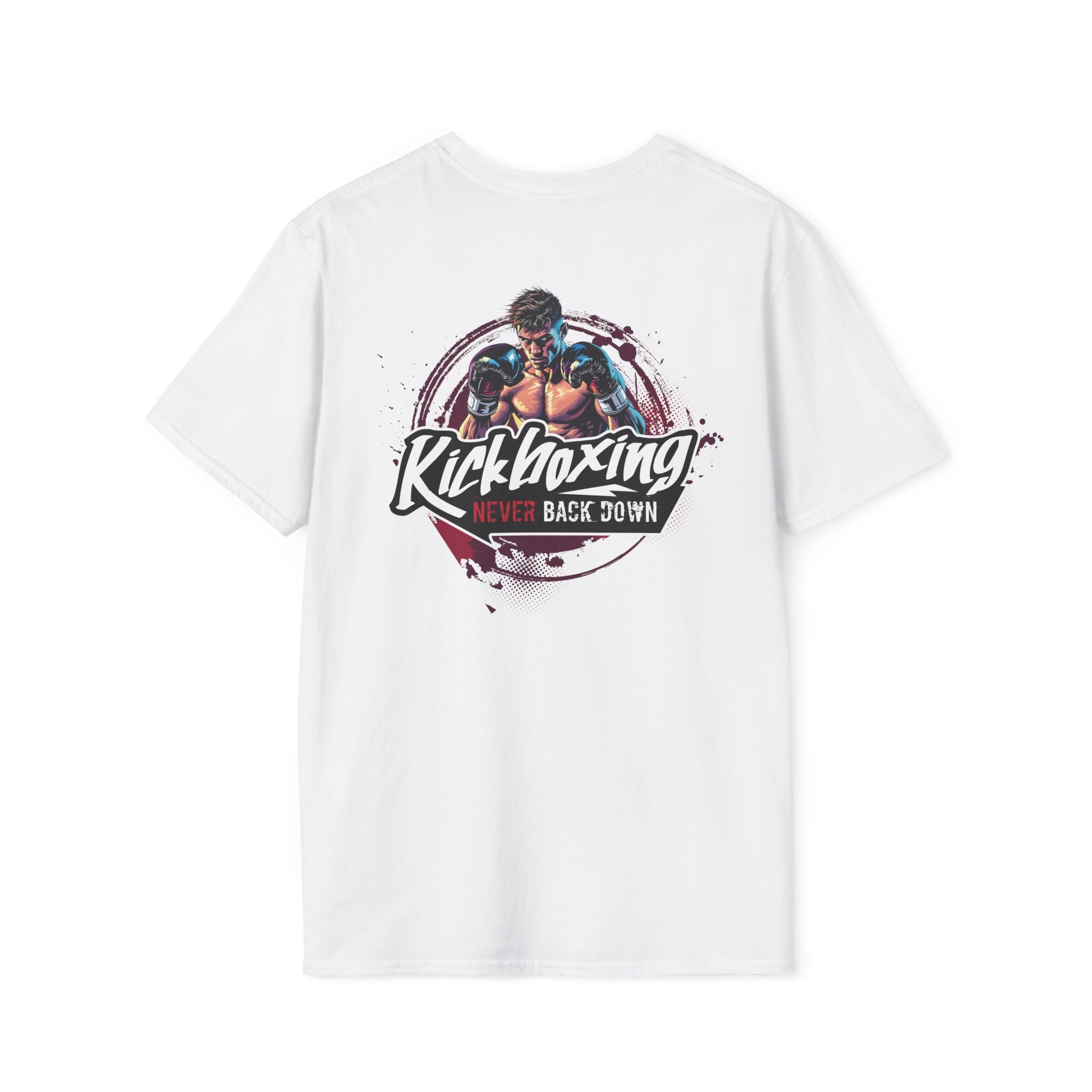 Koszulka unisex typu softstyle do kickboxingu – koszulka z grafiką Never Back Down