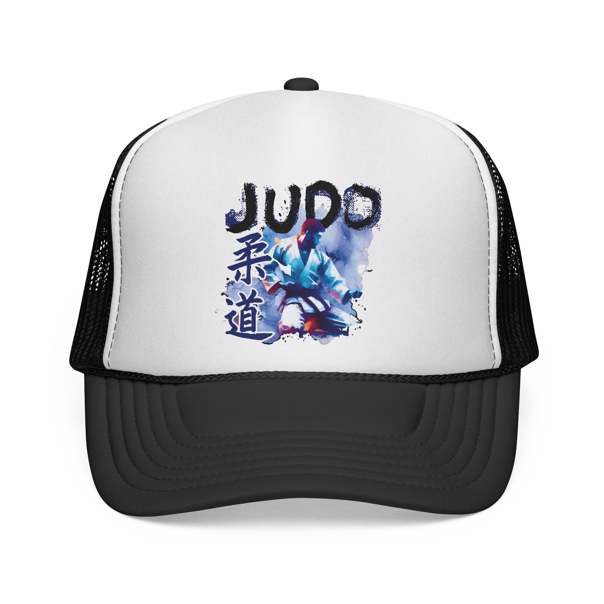 Czapka Judo Trucker — akwarelowy wzór wojownika