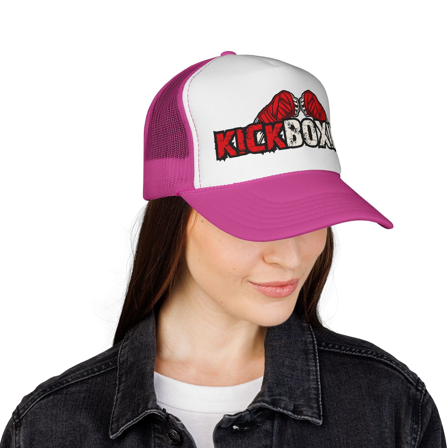 Czapka typu trucker do kickboxingu — czapka z logo retro Gloves dla zawodników i entuzjastów siłowni